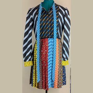 COPY - Mary Katrantzou Knight Tie Neck Graphic Dress